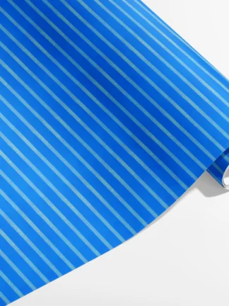 Presentpapper Eco Friendly Glitter Neon Blå Ränder på Blå 70x200cm