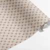 Presentpapper med snögubbar – glitter i rött på kraftpapper 70x200 cm