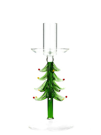 ljusstake tomte glas ø8x19cm