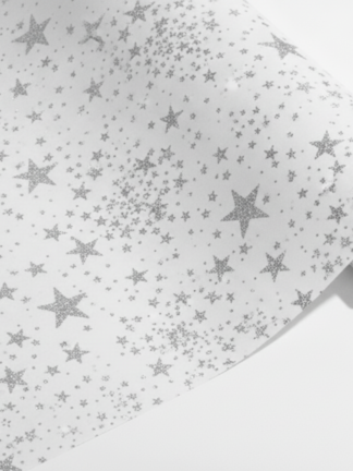 Presentpapper Glitter Silver Stjärnor 70 x 200cm