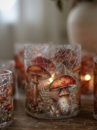 majas lykta autumn forest mushrooms 10x12cm