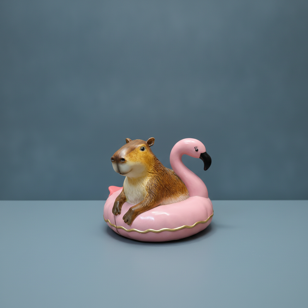 capybara i flytande flamingo