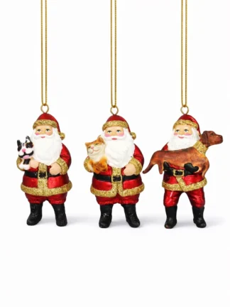 julkula tomte med hund brun 12cm