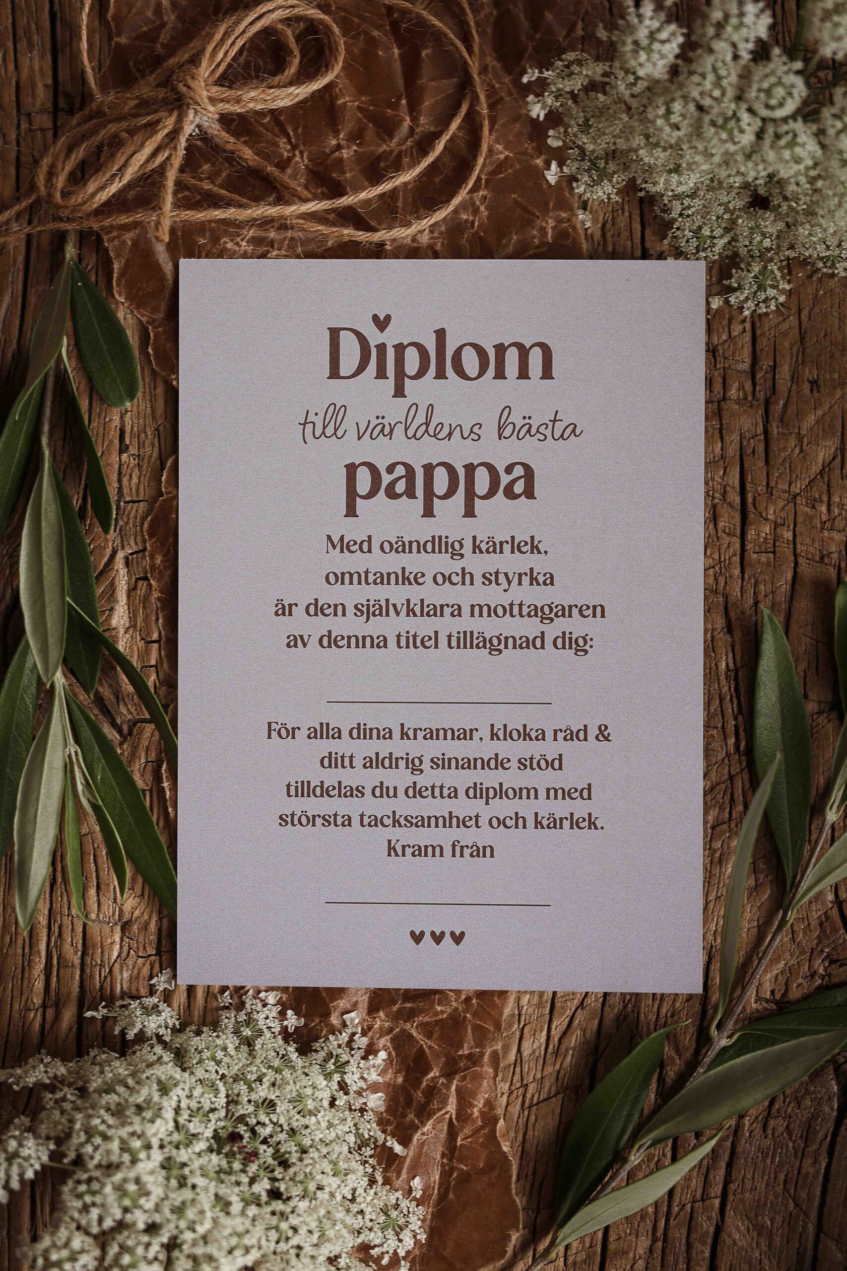 majas vykort diplom till dig älskade pappa 13x18cm - bild 2