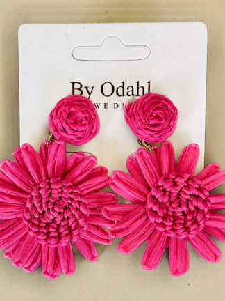 örhängen blomma cerise bast 6cm