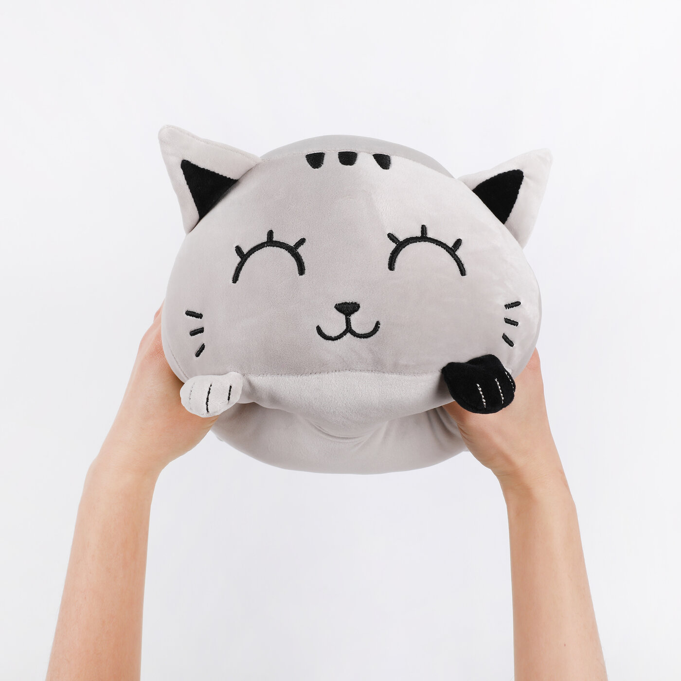 squishy-kudde katt grå - mjukdjur för barnrum