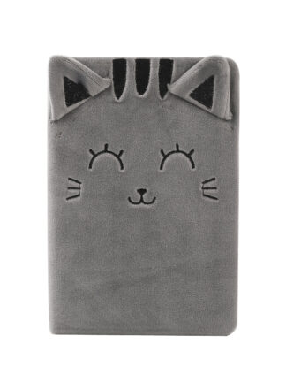 Grå katt anteckningsbok – mjuk 2x14,5x21 cm