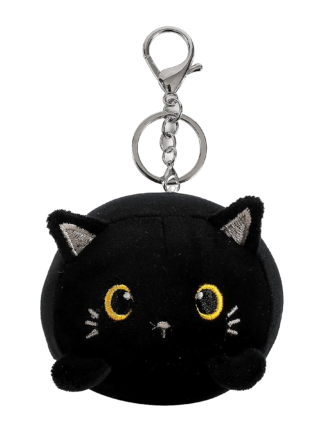 Mjuk nyckelring Svart Katt 9x8x12,5cm