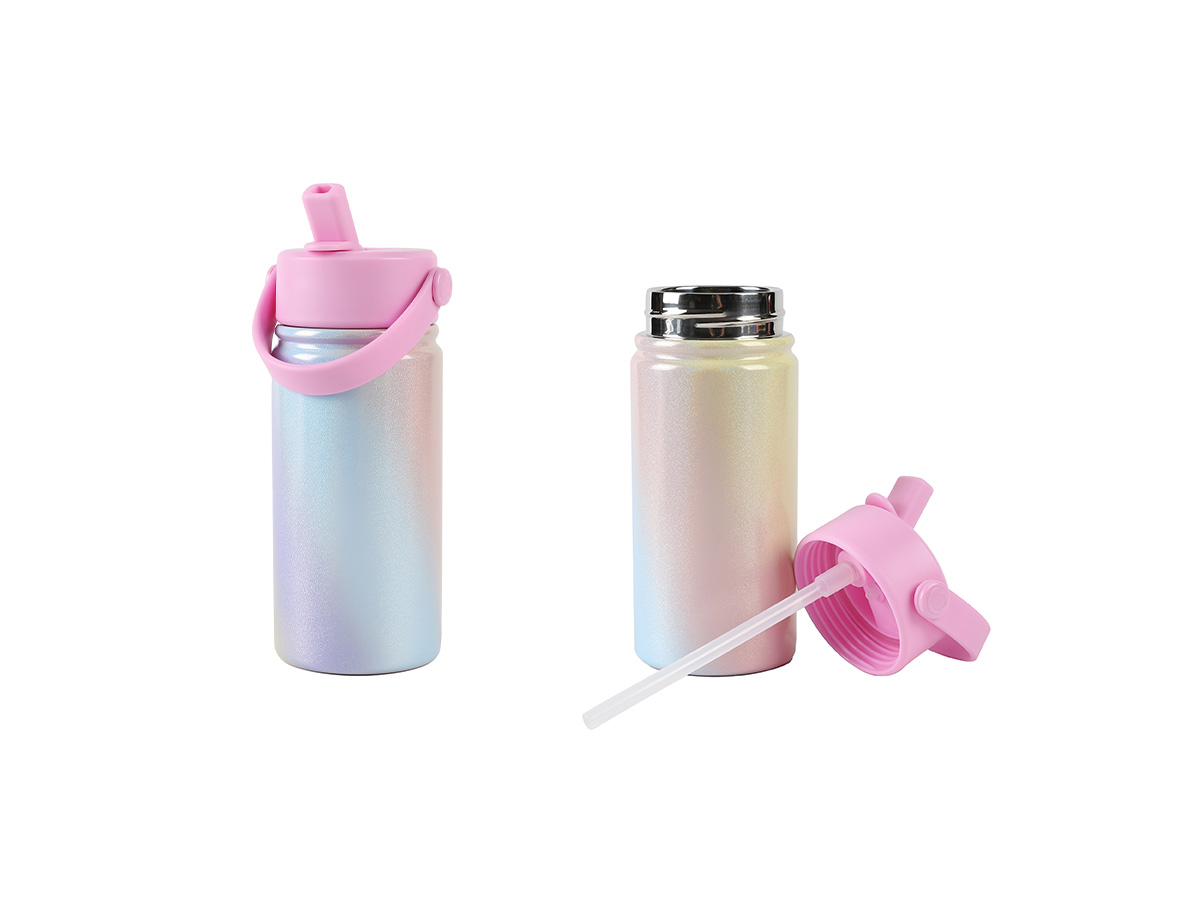 termoflaska 400 ml med handtag regnbåge