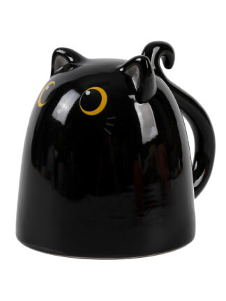 Katt svart mugg – keramik 9x12,5x10 cm
