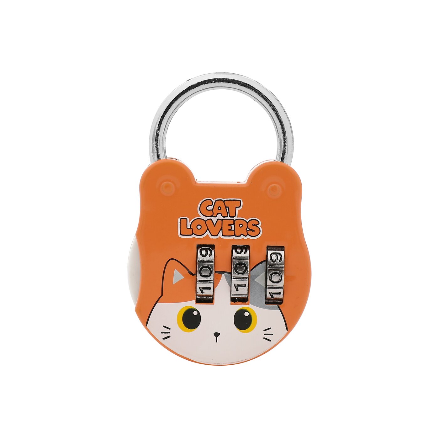 orange katt hänglås – med kod 5,3x3,5x8 cm