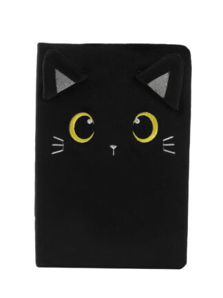 Svart katt anteckningsbok – mjuk 2x14,5x21 cm
