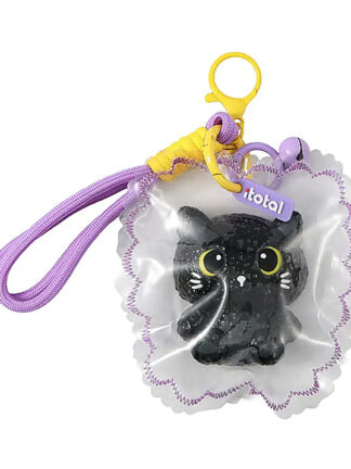 Svart katt nyckelring – JellyPop 10x11x2,9 cm