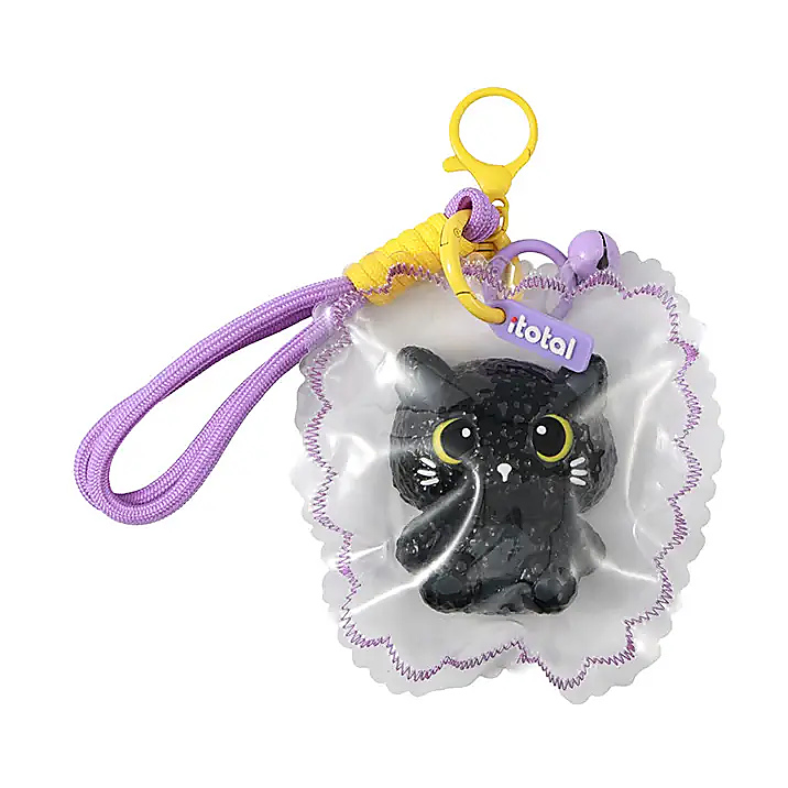 svart katt nyckelring – jellypop 10x11x2,9 cm