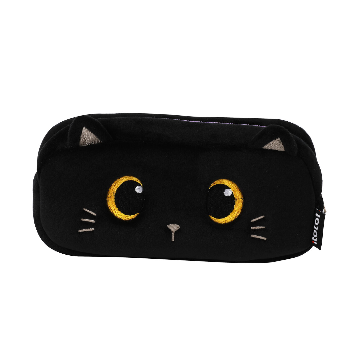 svart katt pennfodral – mjukt 20x8x8 cm