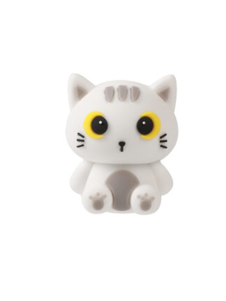 Vit katt suddgummi 2,4x3,3x4 cm