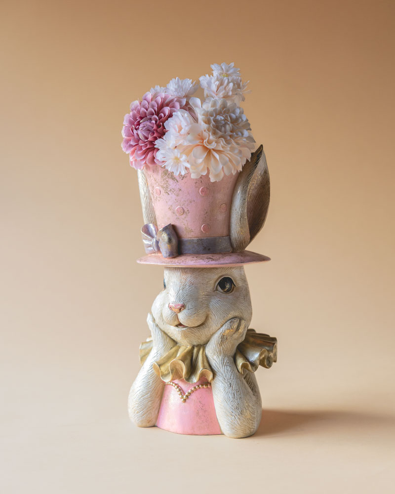 byst kanin hatt cirkus rosa 16x14x34cm - bild 2