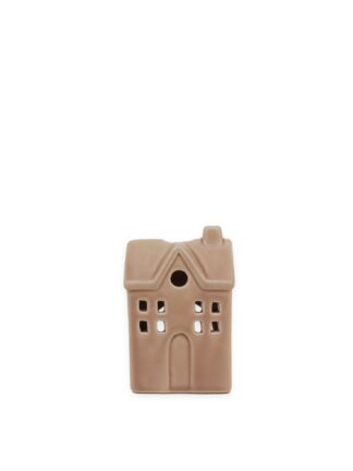 ljuslykta hus led beige s 7x6x10cm