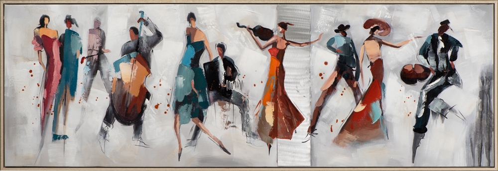 eldig tango — handmålad akryl på duk, 52,5×152,5 cm