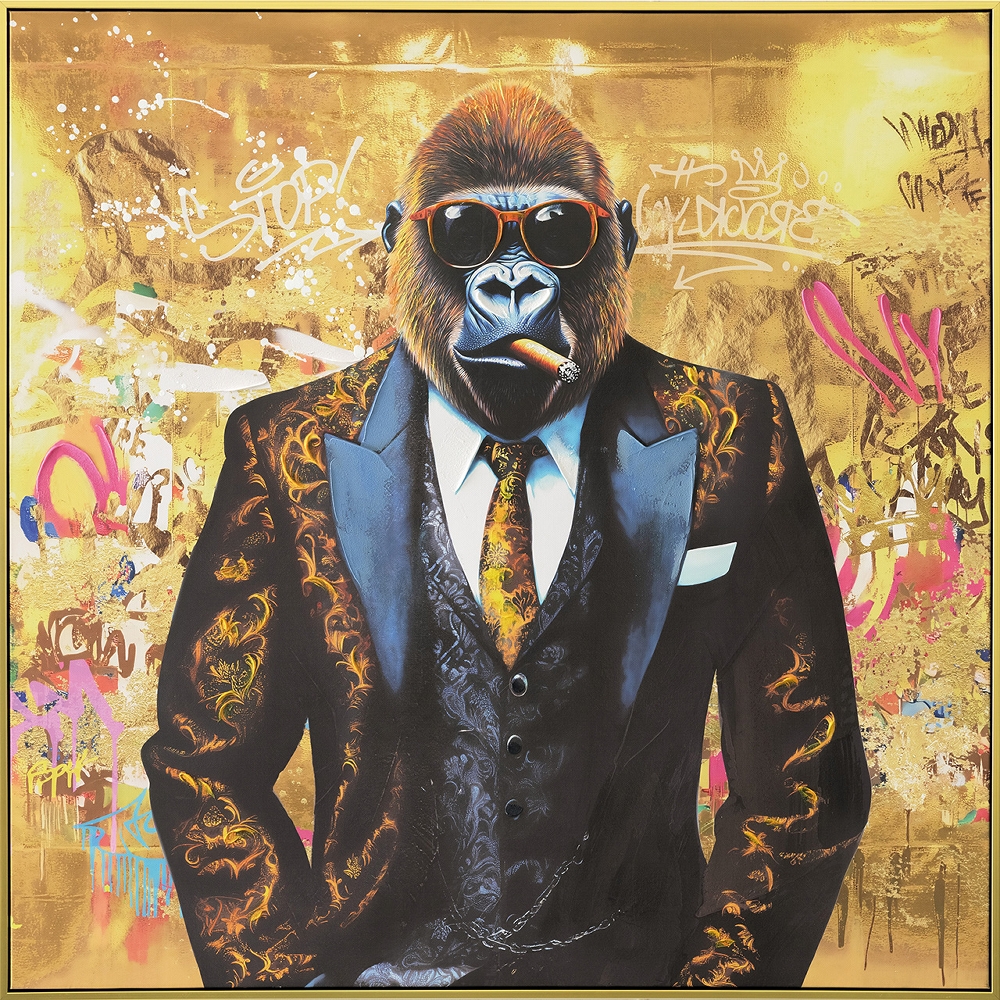 gorilla style — handmålad akryl på duk, 100×100 cm