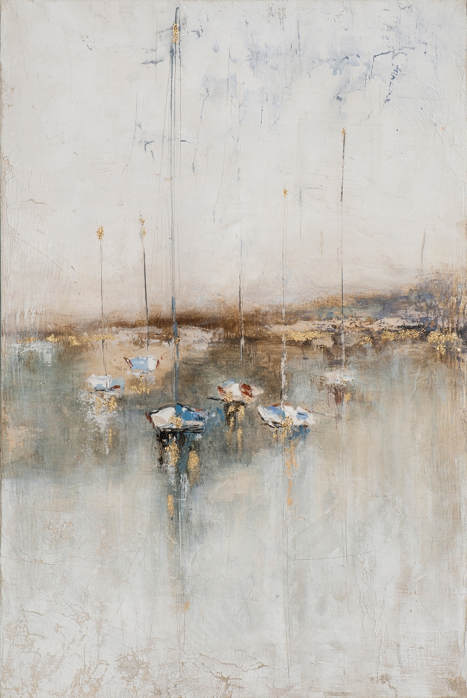 längtan bort — handmålad akryl på duk, 60×90 cm