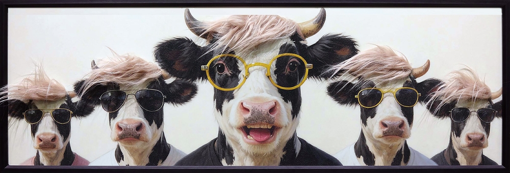 de fantastiska fem — handmålad akryl på duk, 40×120 cm
