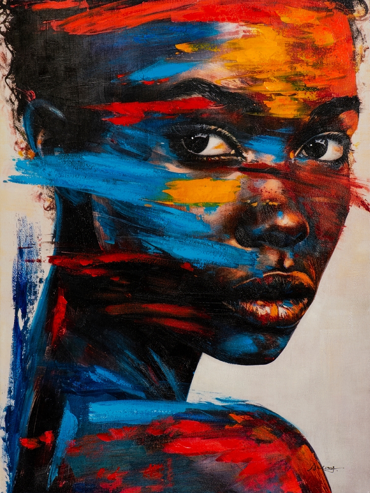 skönhet bakom färgerna — handmålad akryl på duk, 90×120 cm
