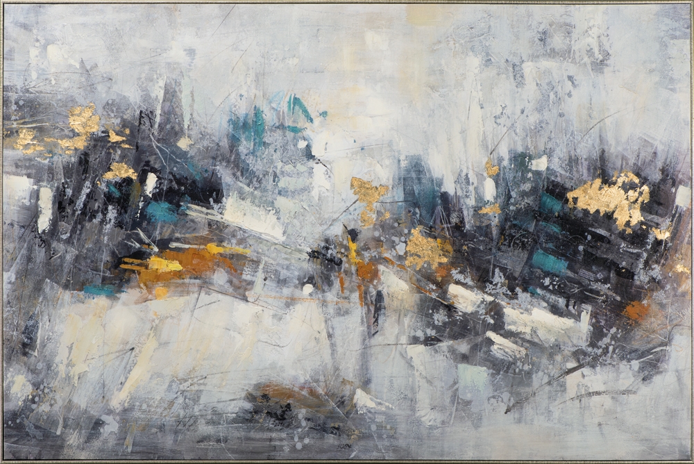 isguld — handmålad akryl på duk, 100×150 cm