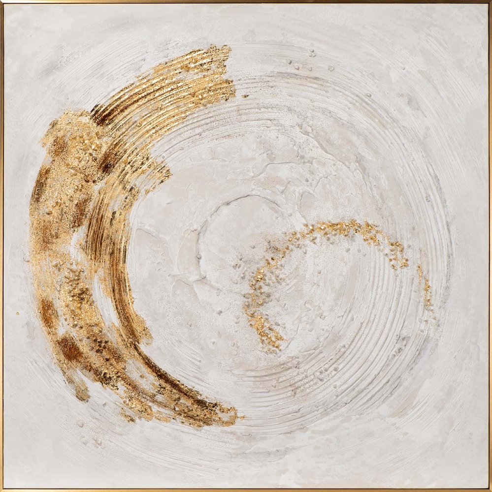 gyllene sving — handmålad akryl på duk, 100×100 cm