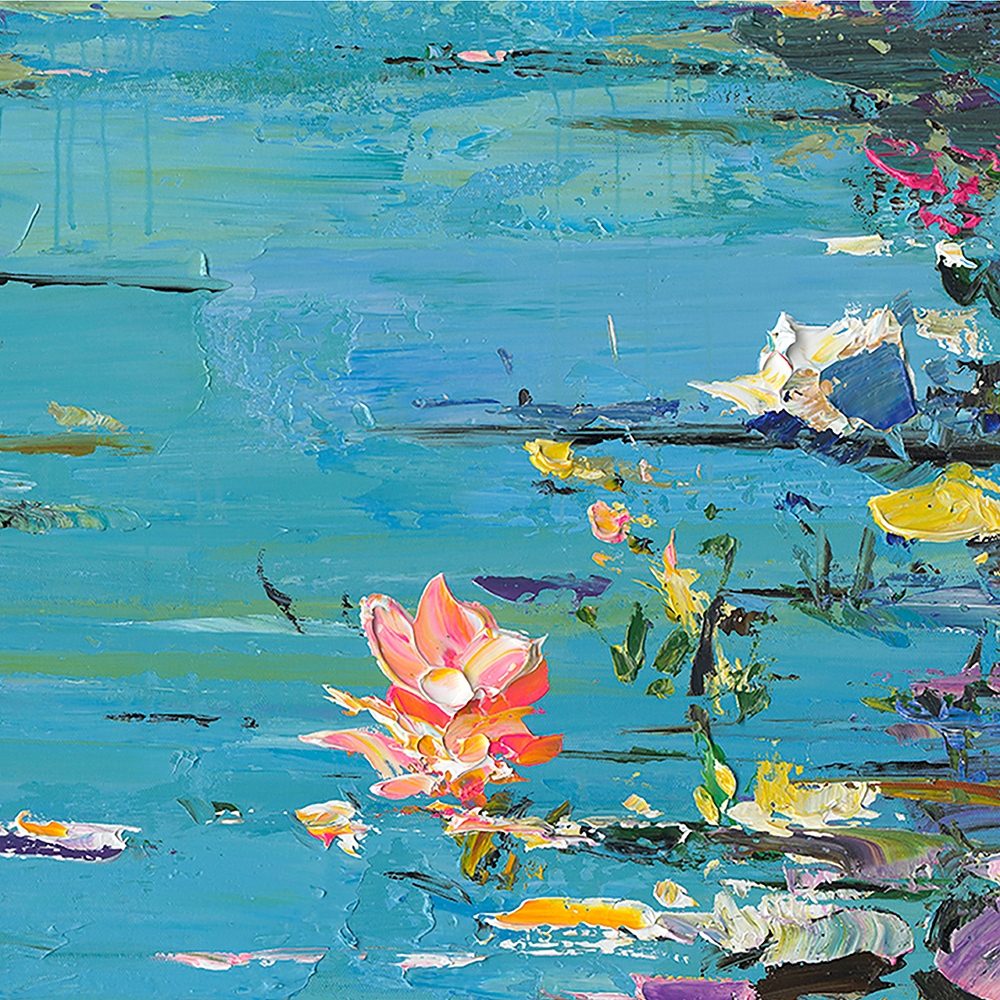 blommande vatten — närbild på ytan
