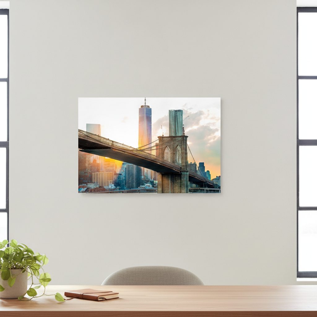 brooklyn bridge 2 — tryck på aluminium, 80×120 cm