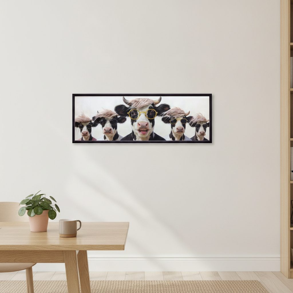 de fantastiska fem — handmålad akryl på duk, 40×120 cm