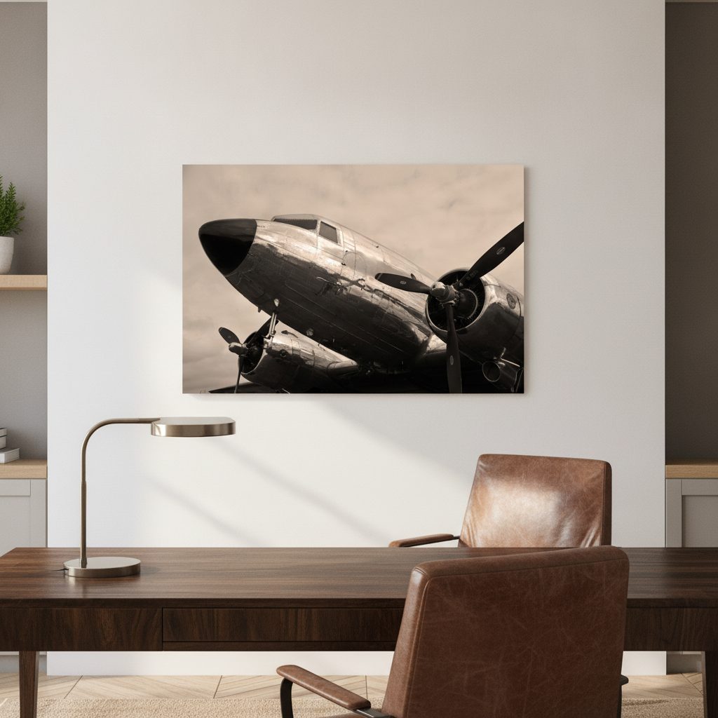 flygplan 1 — tryck på aluminium, 80×120 cm