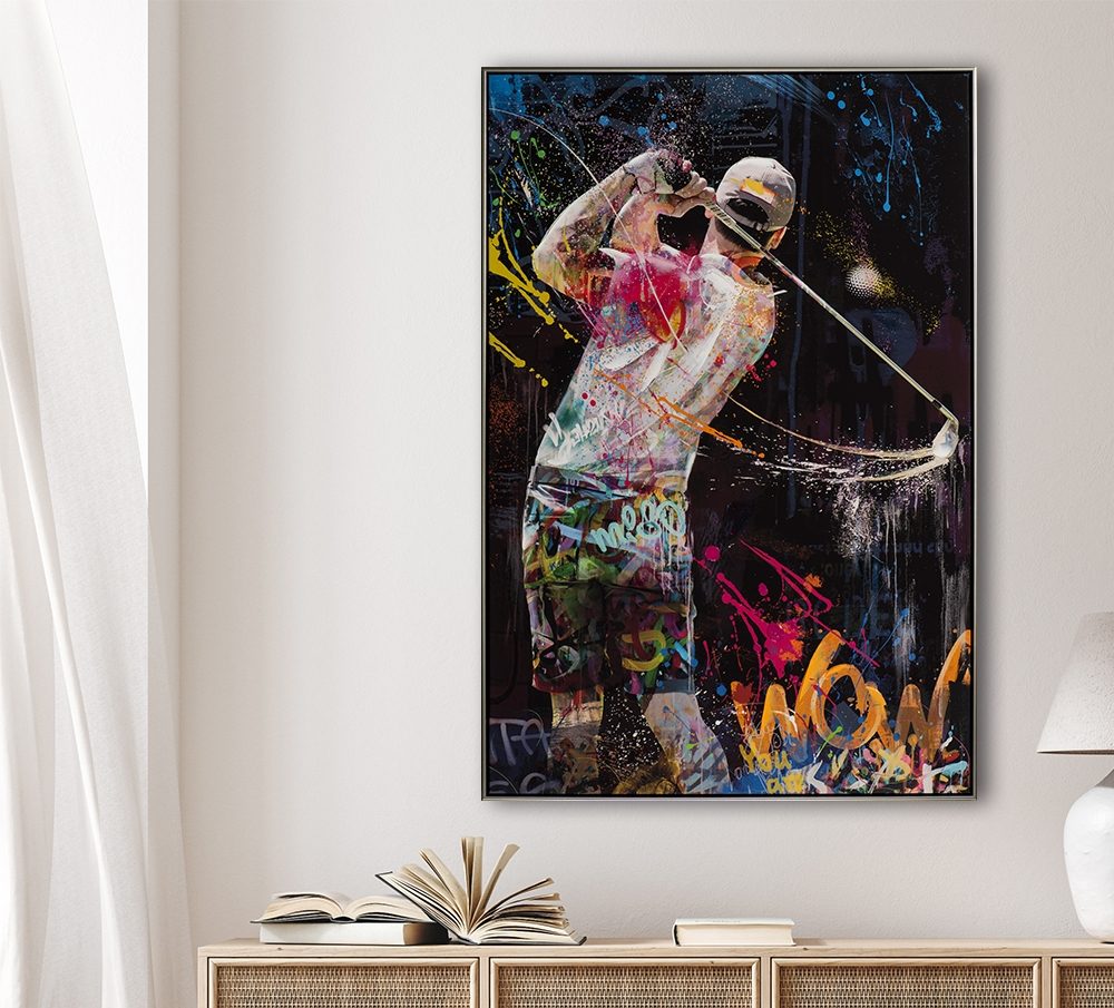 golf i street art — uppsatt i ett rum