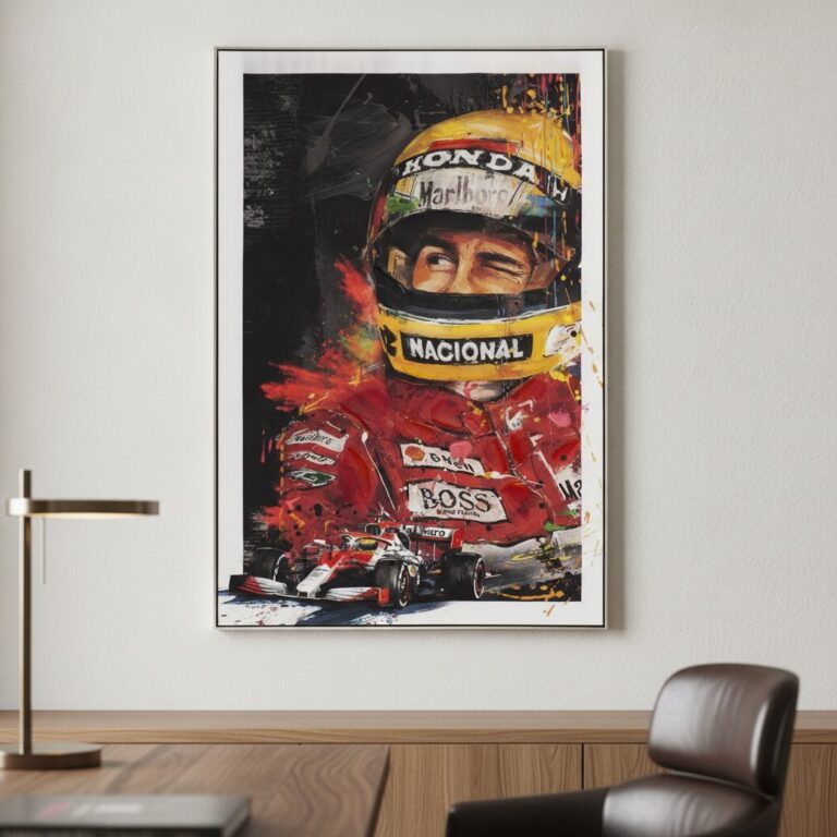 Grand Prix — handmålad akryl på duk, 82,5×122,5 cm
