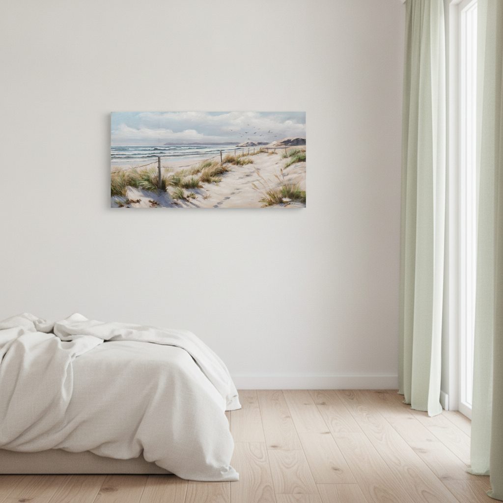 havblick! — handmålad akryl på duk, 60×120 cm