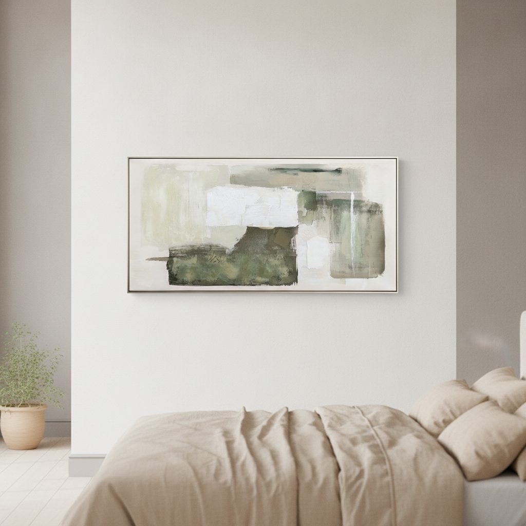 jordens ekon — handmålad akryl på duk, 70×140 cm