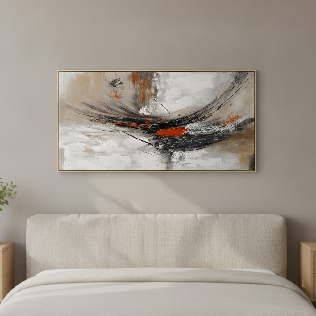kraft — handmålad akryl på duk, 70×140 cm