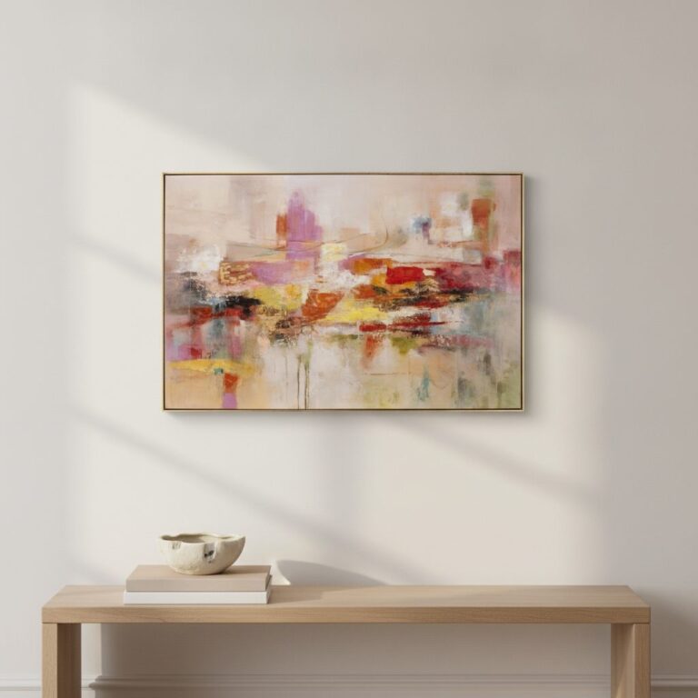 Ljusimpulser — handmålad akryl på duk, 80×120 cm