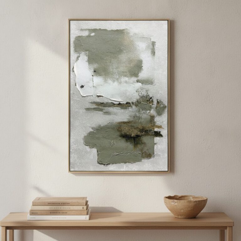 Naturens spår — handmålad akryl på duk, 80×120 cm