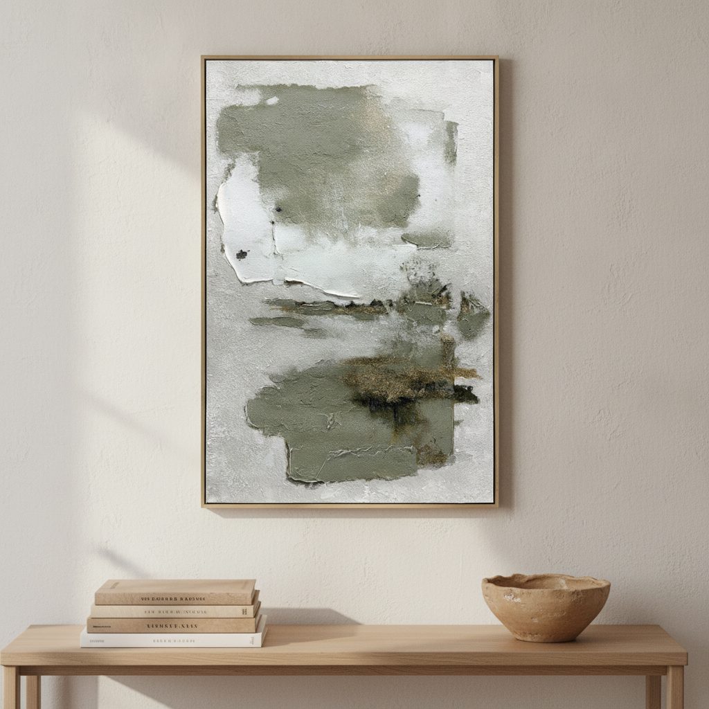 naturens spår — handmålad akryl på duk, 80×120 cm