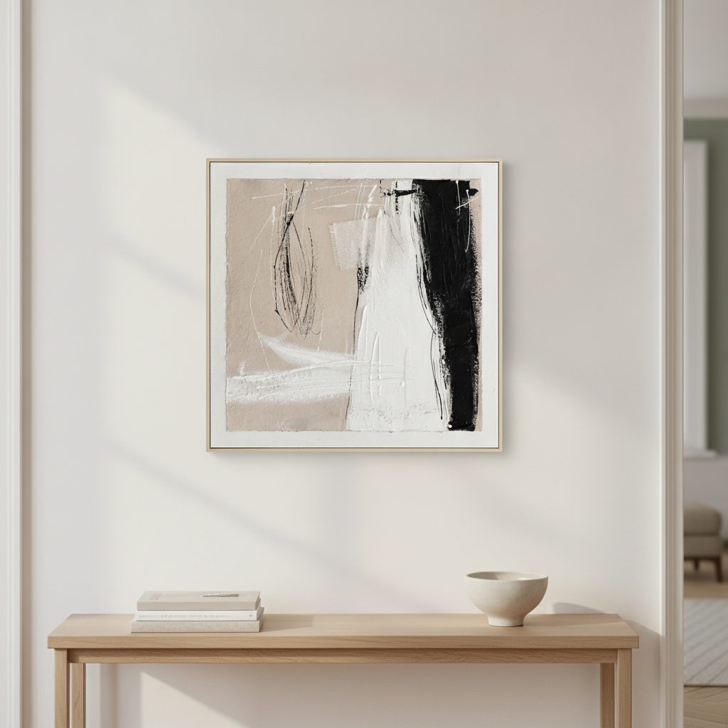 naturlig konst — handmålad akryl på duk, 80×80 cm