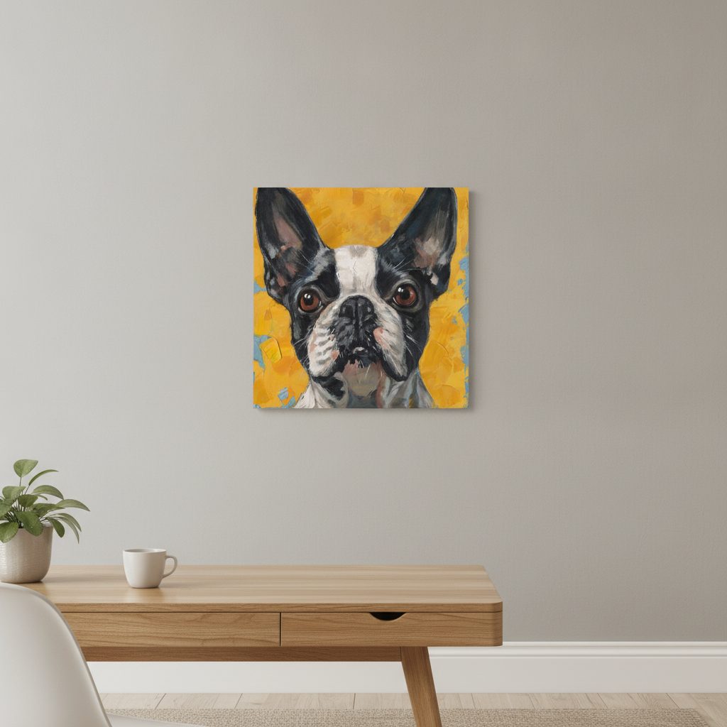 oskar — handmålad akryl på duk, 70×70 cm