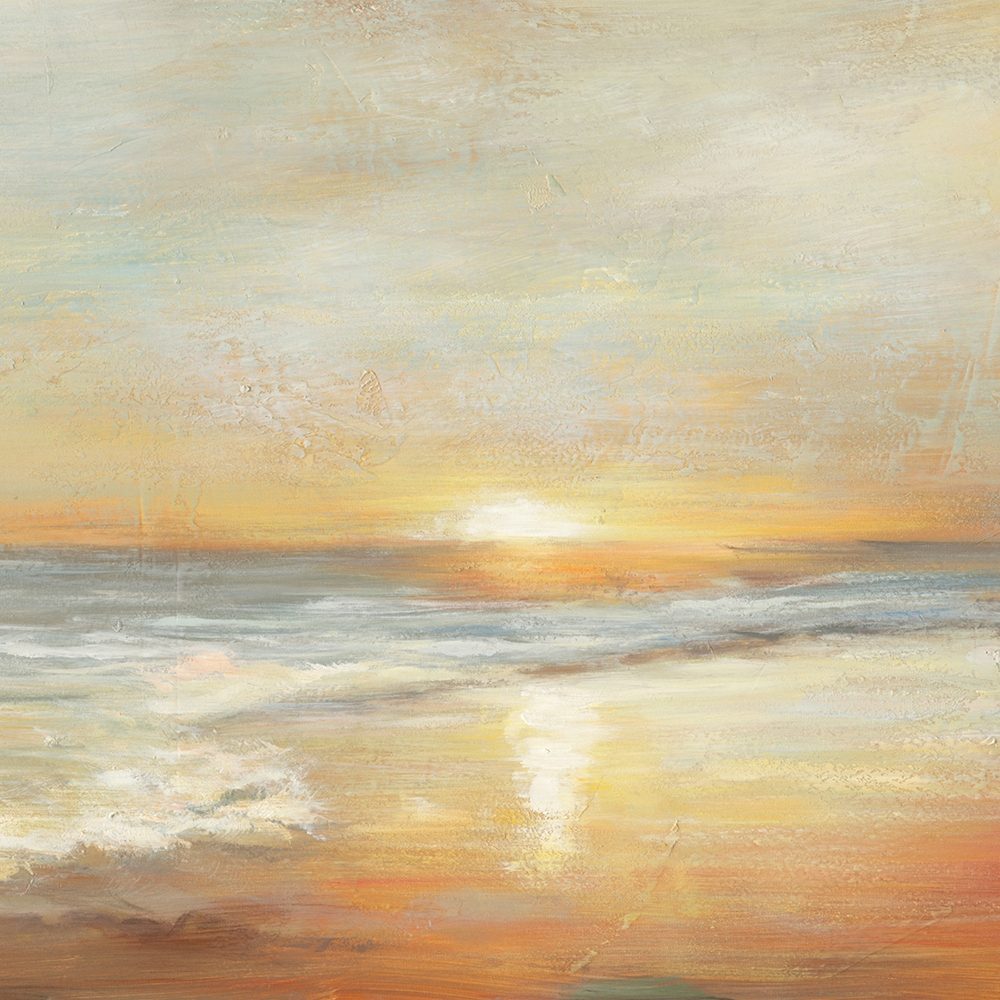 solnedgång vid havet — närbild på ytan