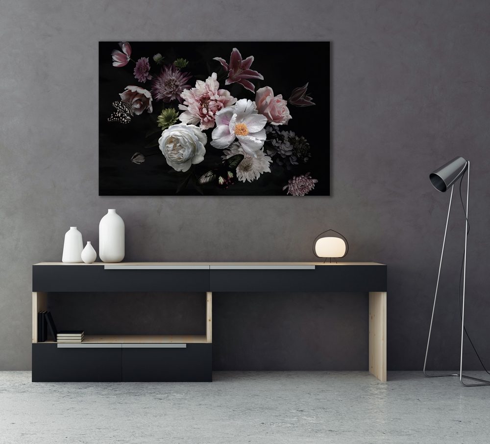 vacker blomsterbukett ii — uppsatt i ett rum
