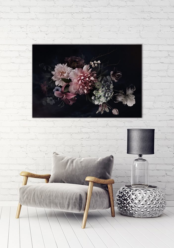 vacker blomsterbukett iv — uppsatt i ett rum