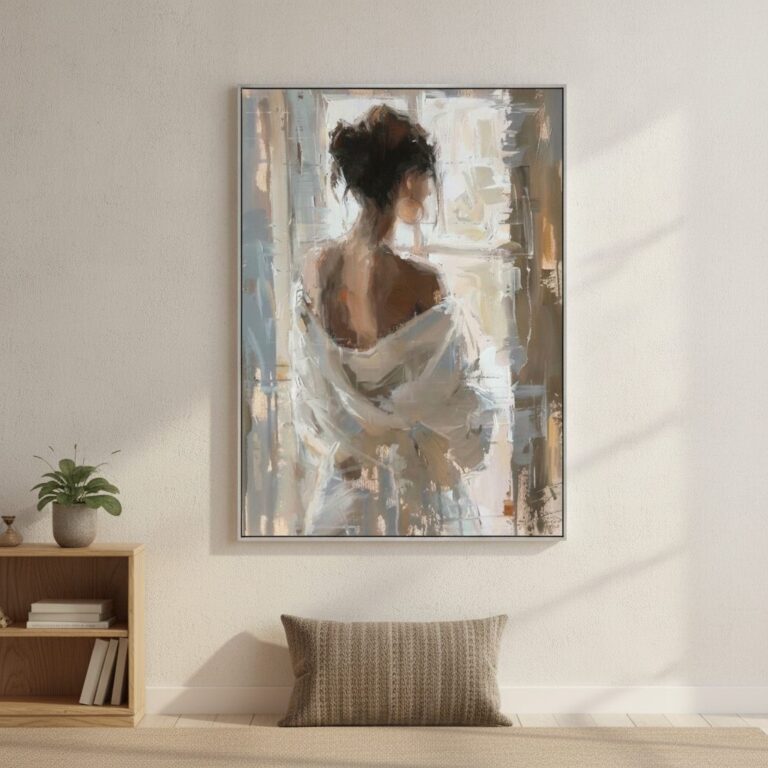 Vacker rygg — handmålad akryl på duk, 90×120 cm