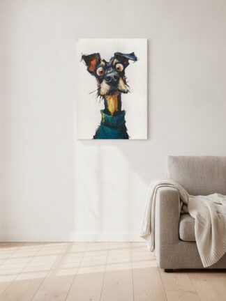 vad händer? — handmålad akryl på duk, 30×40 cm