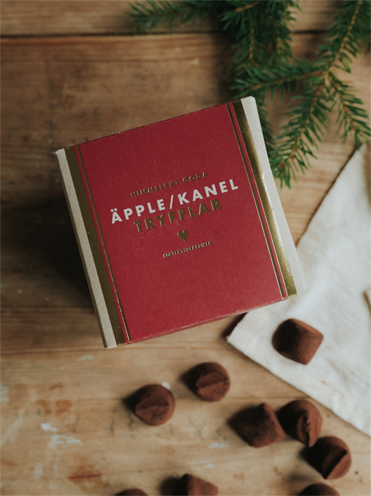 himmelskt goda äpple- och kaneltryfflar från konfektyrfabriken i hälsingborg, 200 g