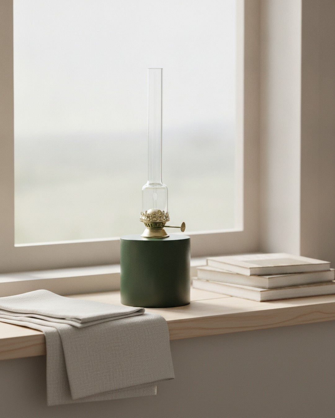fotogenlampa rak grön stor ø 10 x h 30 cm – miljöbild